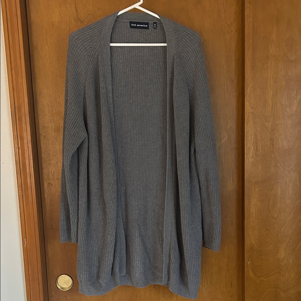 525 America Gray Open-Front Cardigan